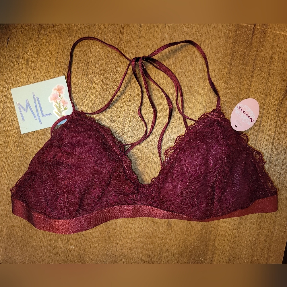 Strappy Burgandy Lace Bralette